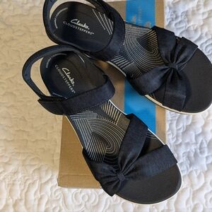 Clarks Women's Black Bow Sandals